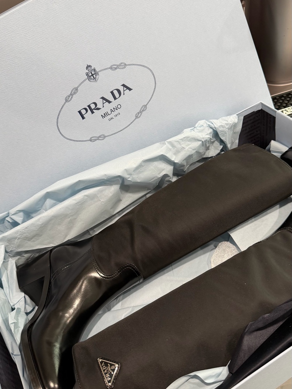 Prada Black nylon and Leather Boots - Picture 5 of 5